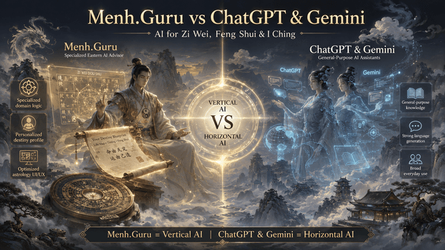 So sánh Menh.Guru với các nền tảng AI như Chatgpt, gemini - Ứng dụng AI tử vi, phong thủy